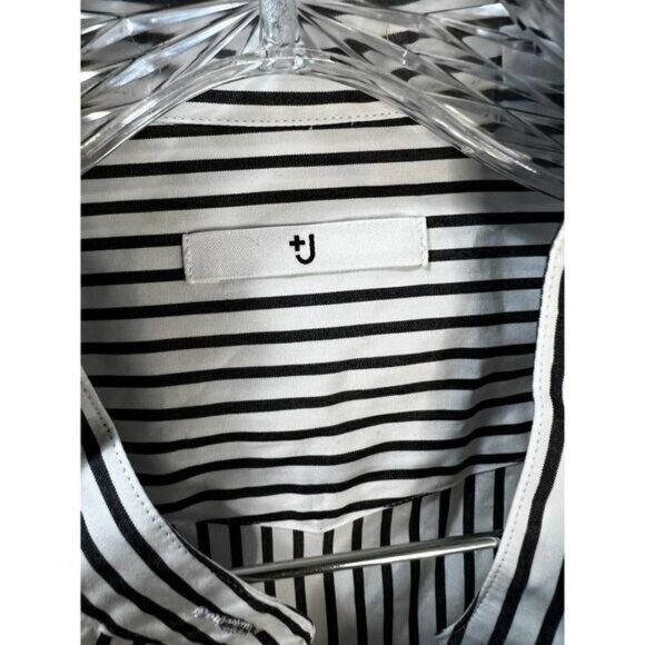 +J Striped Long-Sleeve Cotton High-Low Blouse‎ Small - Picture 3 of 5